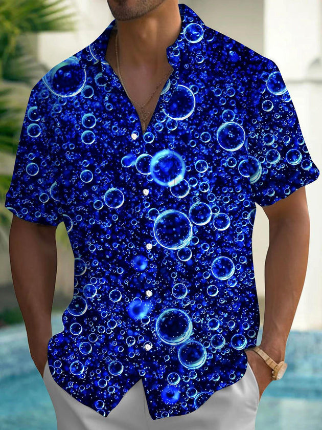 Men's Hawaiian short sleeve shirt front view for tropical beach vacation
