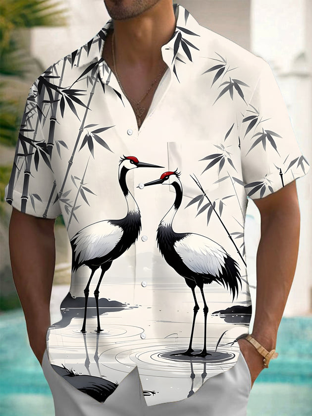 men's red shirt front view