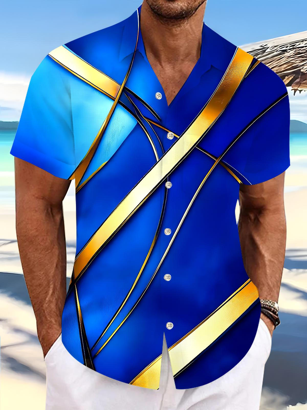 Abstract Men's Pocket Short Sleeve Shirts