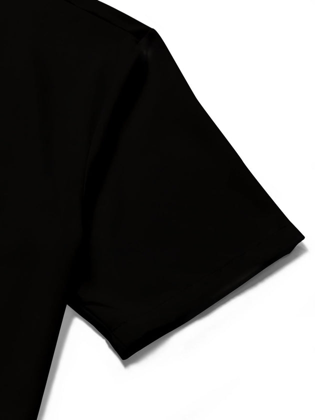 Black Cat Hawaiian Print Men's Pocket Short Sleeve Shirts