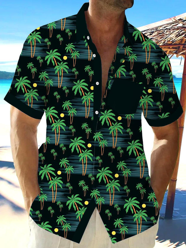 men's Hawaiian shirt front view tropical beach vacation