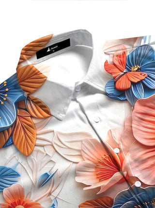 Art 3D Stereoscopic Floral Butterfly Women's Short Sleeve Shirts