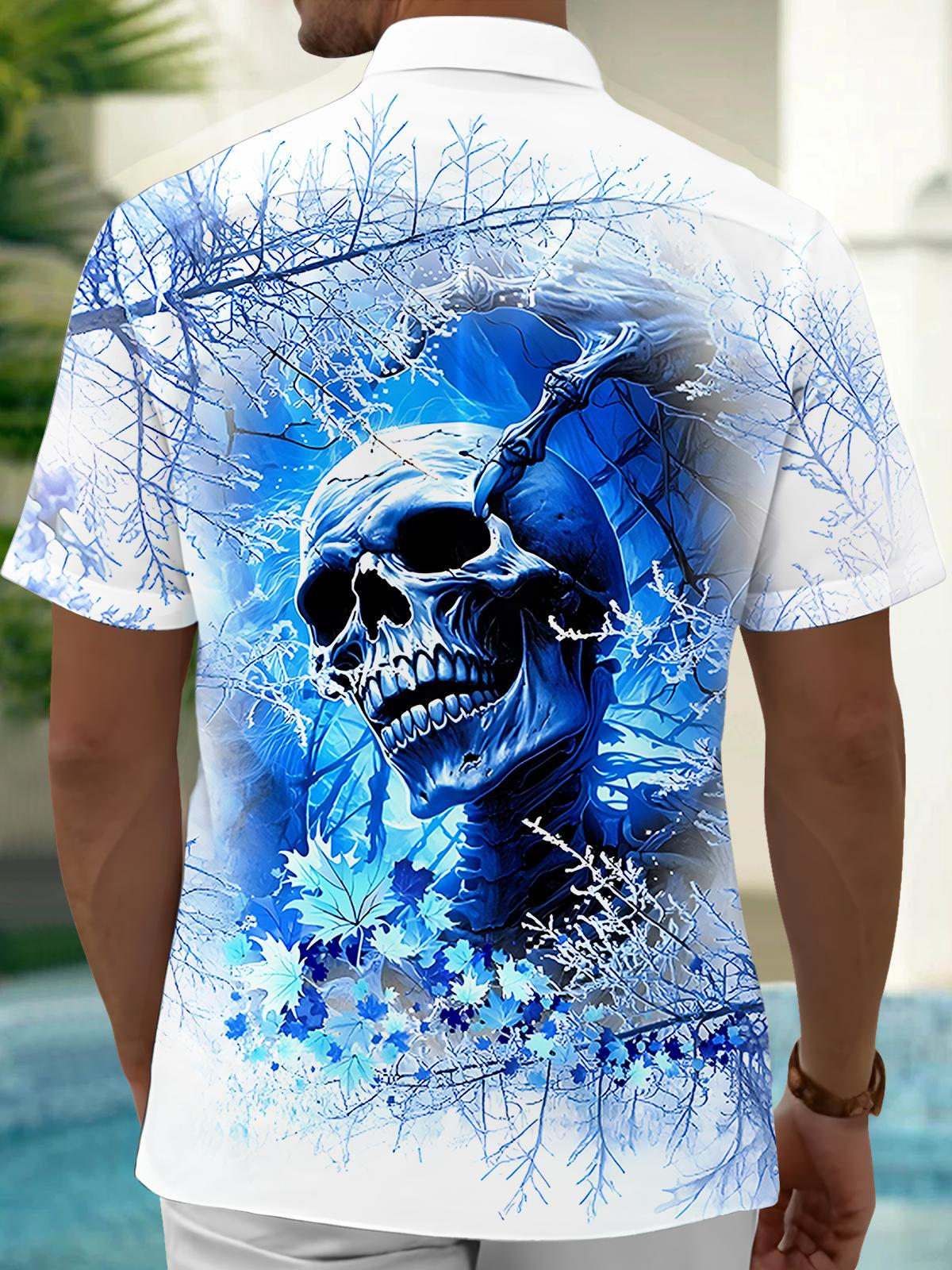 Winter Skull Men's Pocket Short Sleeve Shirts