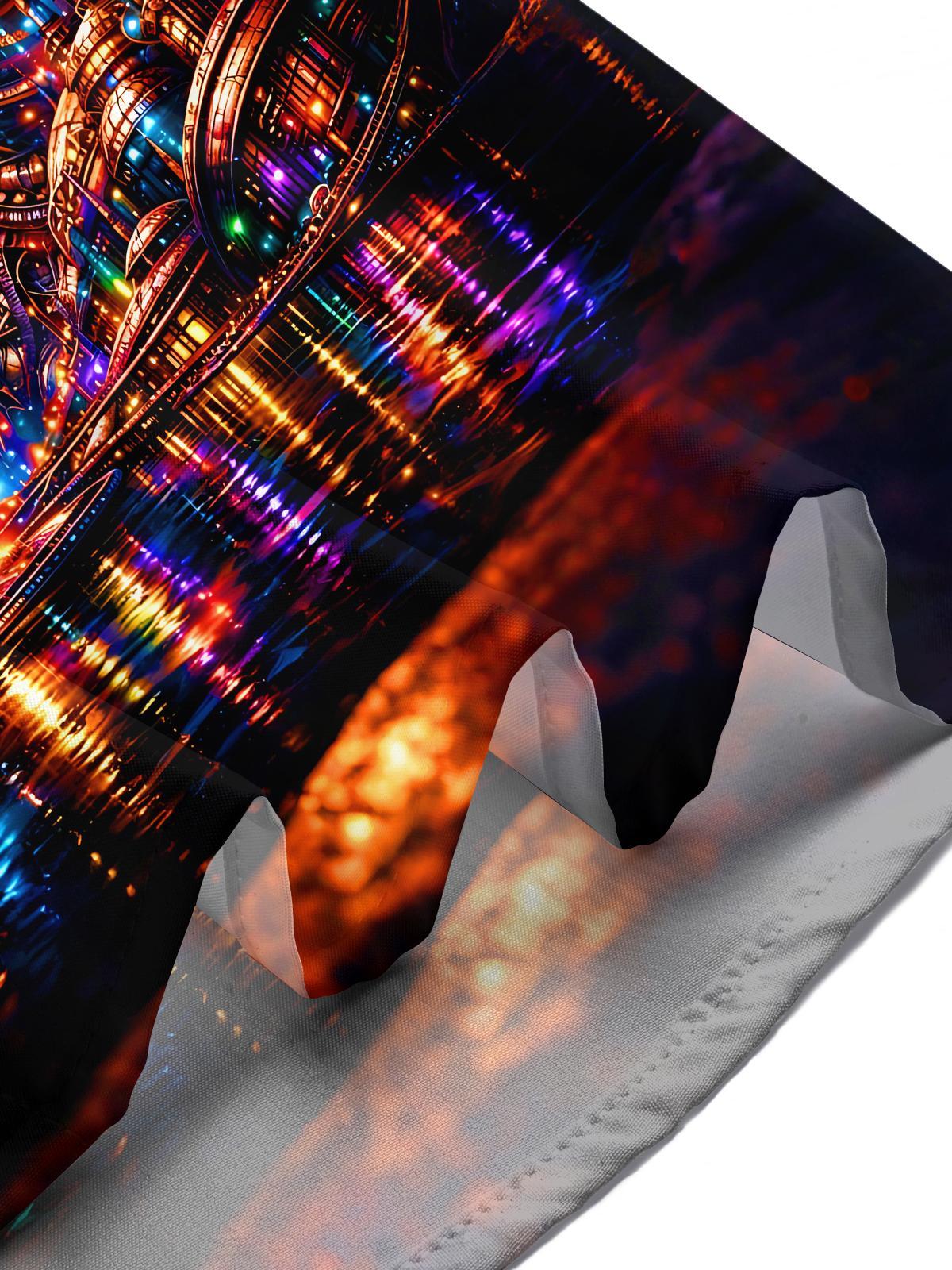 Dark Cyberpunk Colorful Cosmic Alien Men's Pocket Short Sleeve Shirts