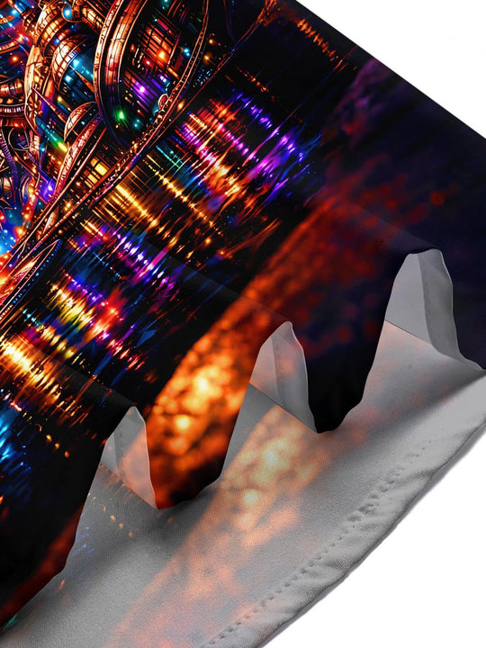 Dark Cyberpunk Colorful Cosmic Alien Men's Pocket Short Sleeve Shirts