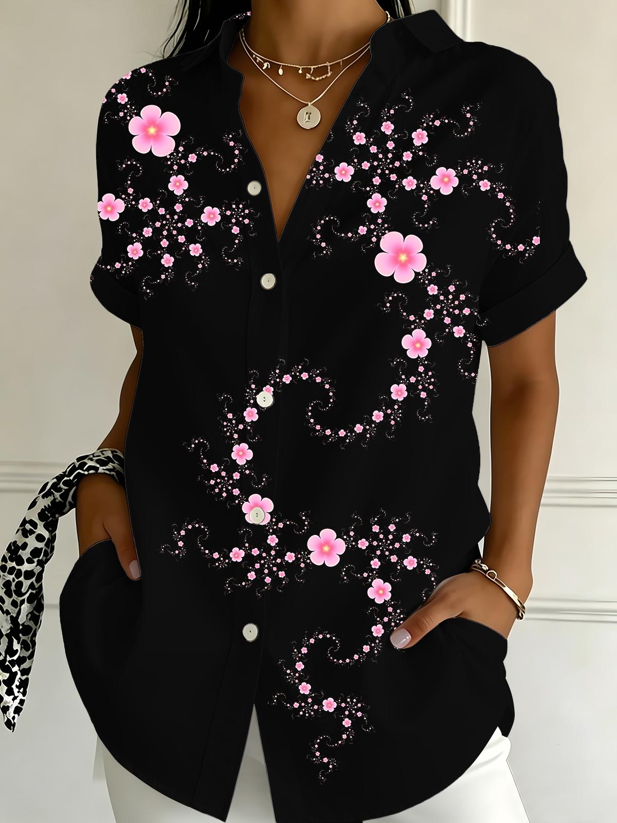 Floral Women's Short Sleeve Shirts