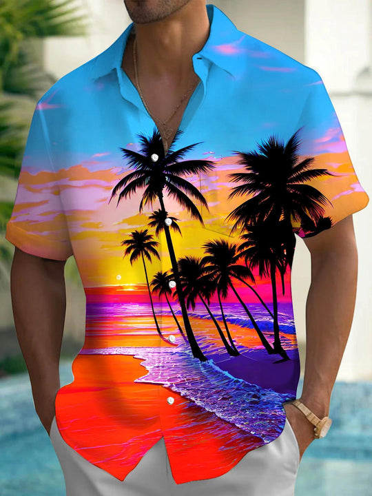 men's Hawaiian shirt front view beach vacation