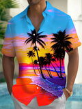 Coconut Tree Men's Pocket Short Sleeve Shirts