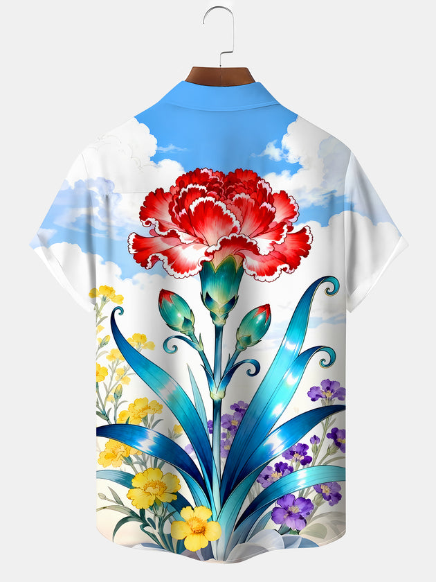 Men's botanical pocket short sleeve shirt rear view
