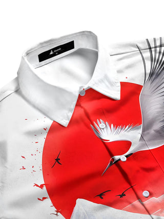 men's printed short sleeve flat lay shirt