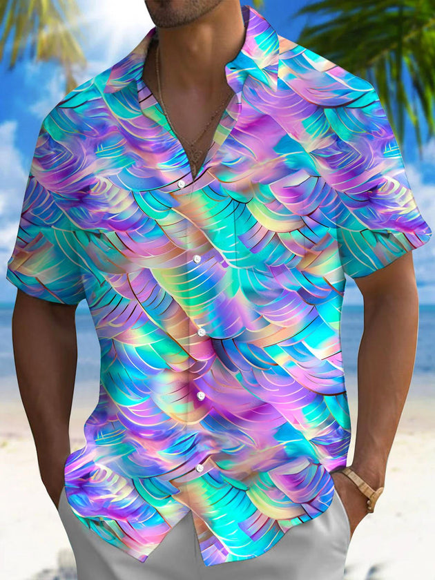 men's Hawaiian shirt front view tropical beach vacation