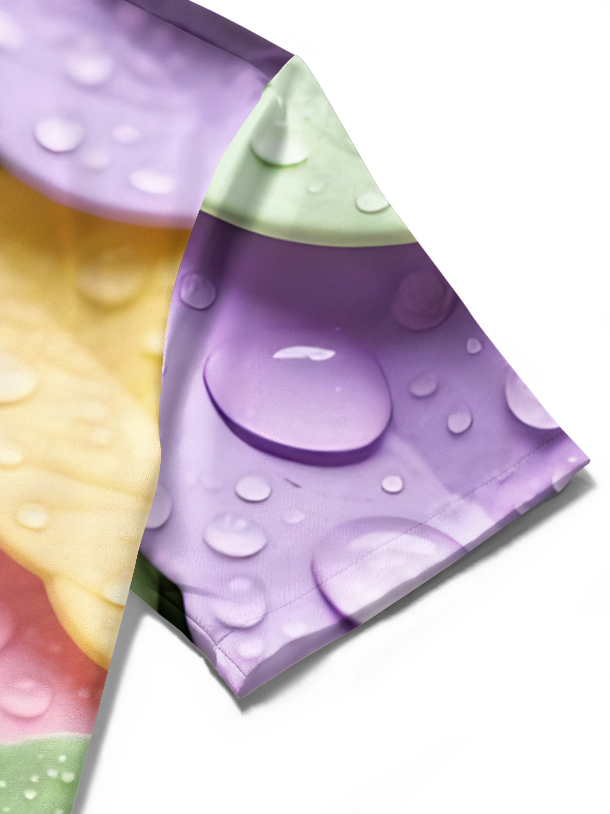 Colorful Leaf Print Men's Pocket Short Sleeve Shirts