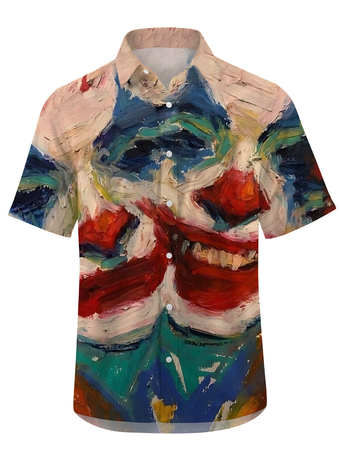 Clown Oil Painting Art Print Men's Pocket Short Sleeve Shirts