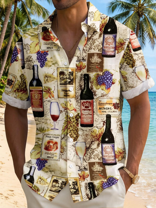 Wine Estate Men's Pocket Short Sleeve Shirts