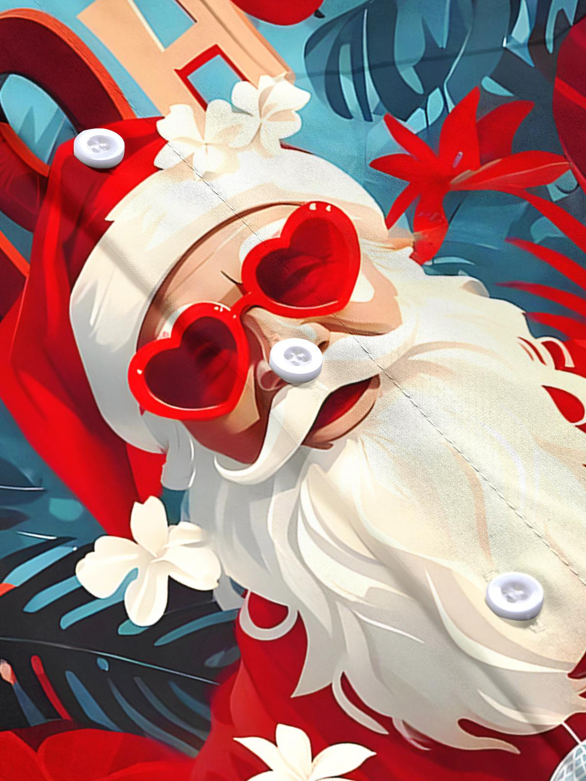 Santa Claus Men's Pocket Short Sleeve Shirts