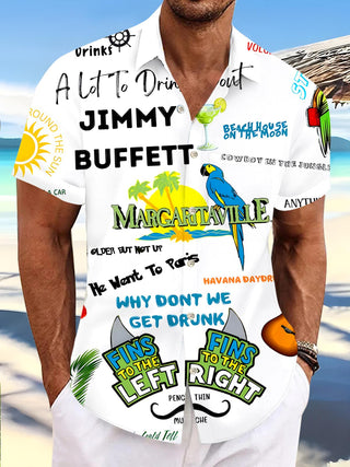men's Hawaiian shirt front view tropical beach vacation