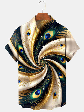 men's abstract print shirt front view