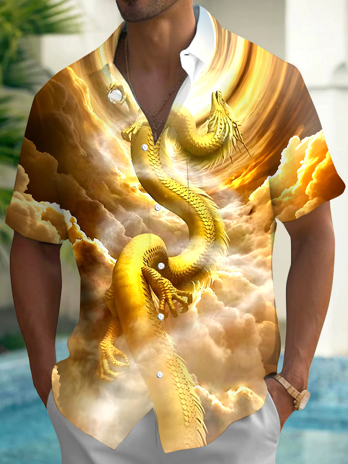 Dragon Men's Pocket Short Sleeve Shirts