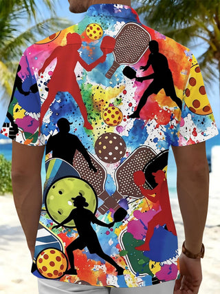 men's athletic print shirt back view