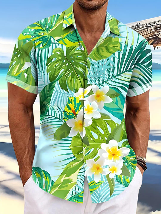 men's floral shirt front view