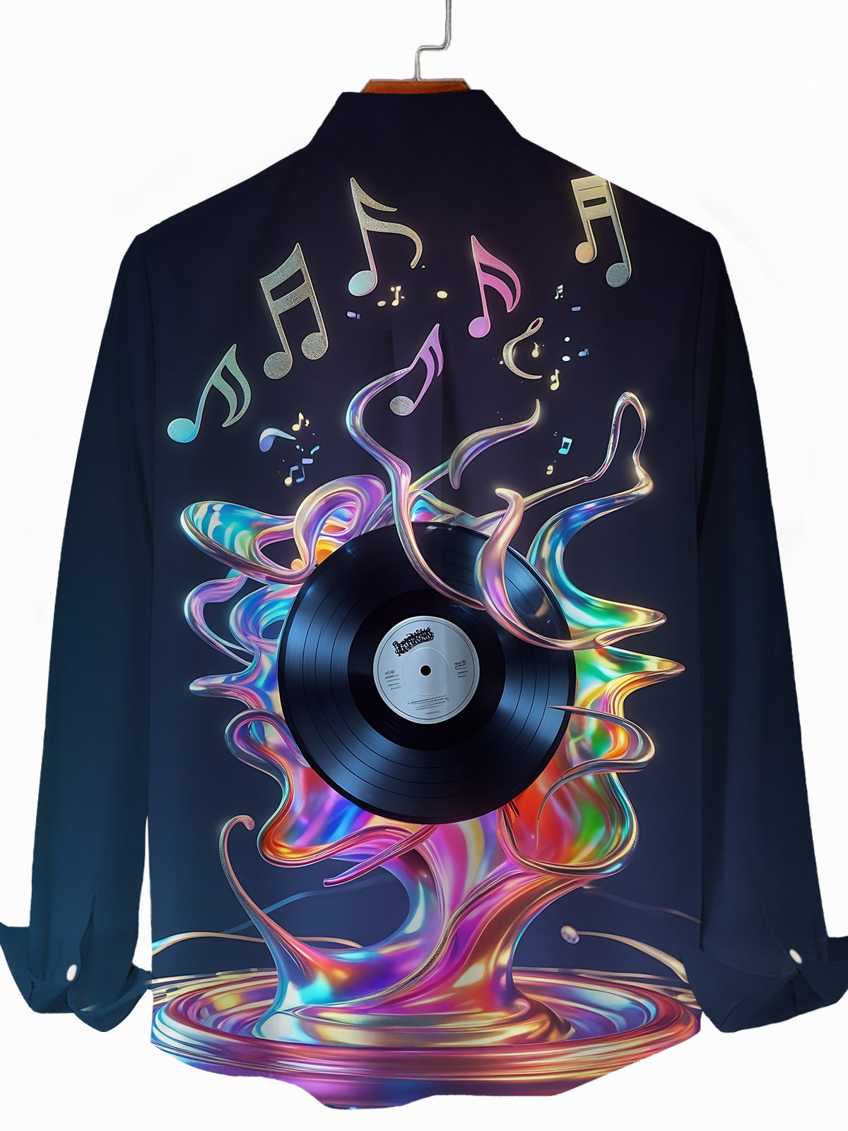 Record Note Art Print Men's Pocket Long Sleeve Shirts