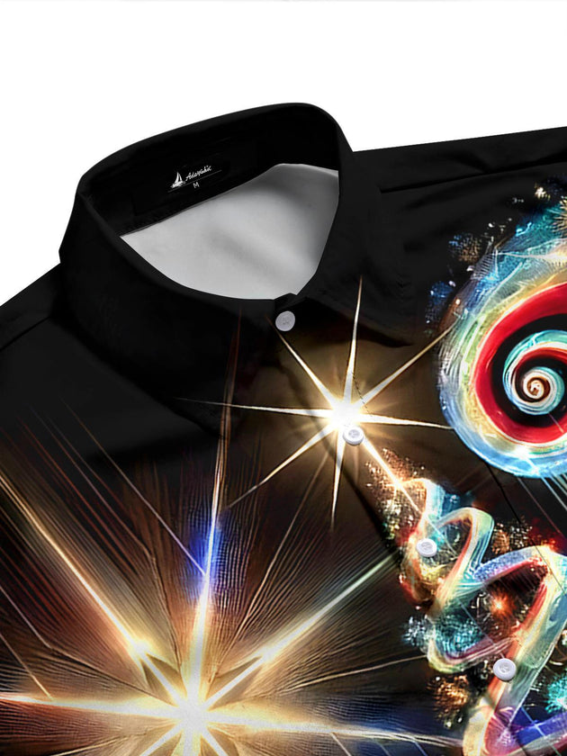 men's festive shirt side view