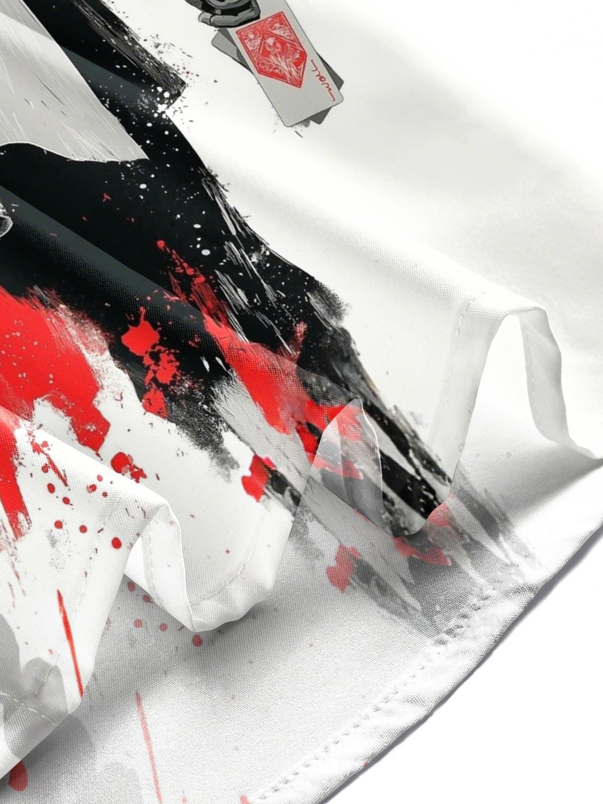 Joker Print Men's Pocket Short Sleeve Shirts