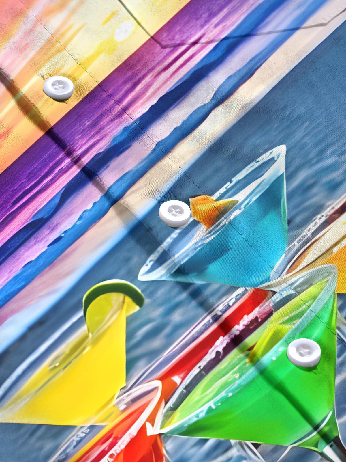 Hawaiian Cocktail Men's Pocket Short Sleeve Shirts