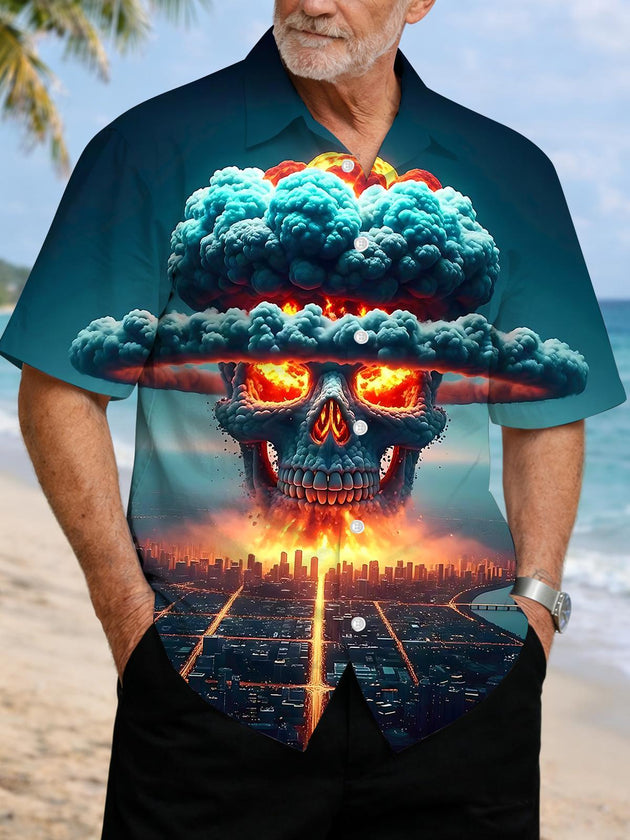 Skull Cloud Men's Pocket Short Sleeve Shirts