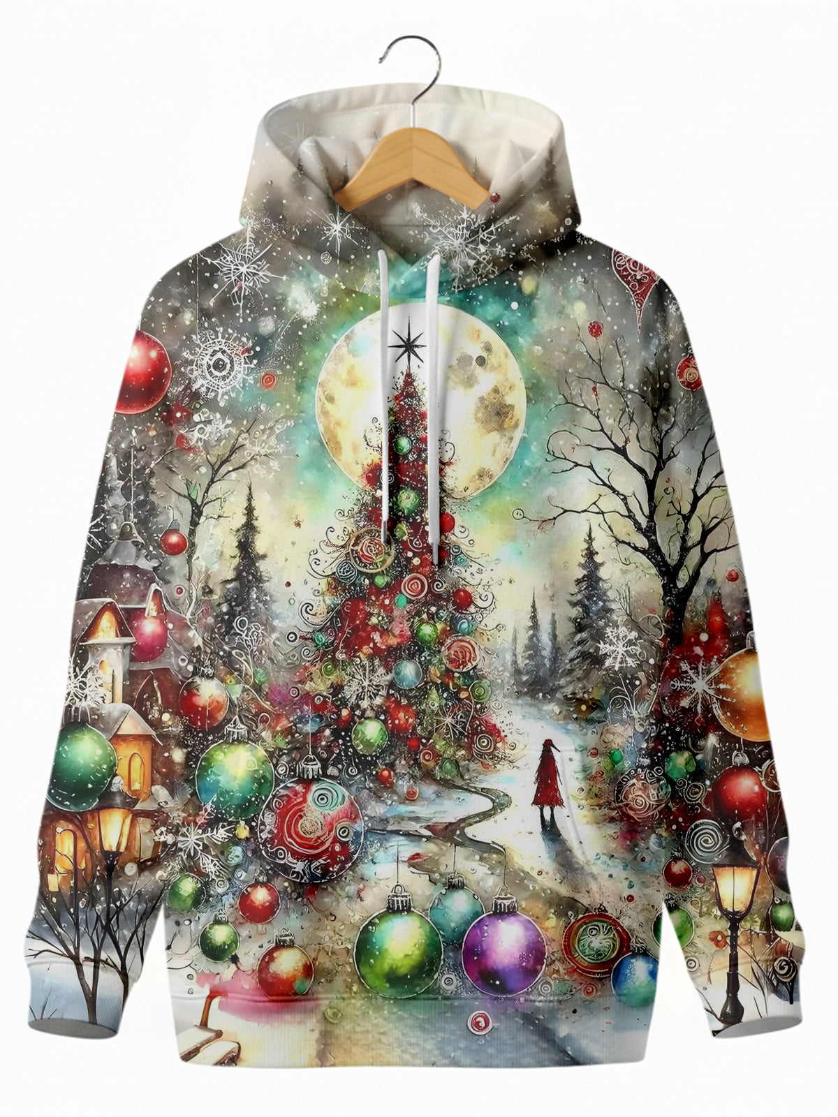 Christmas Tree Men's Long Sleeve Pocket Hoodies