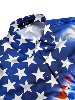 men's printed short sleeve flat lay shirt