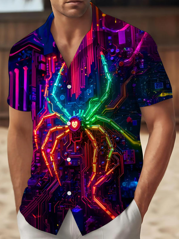 men's neon print shirt front view