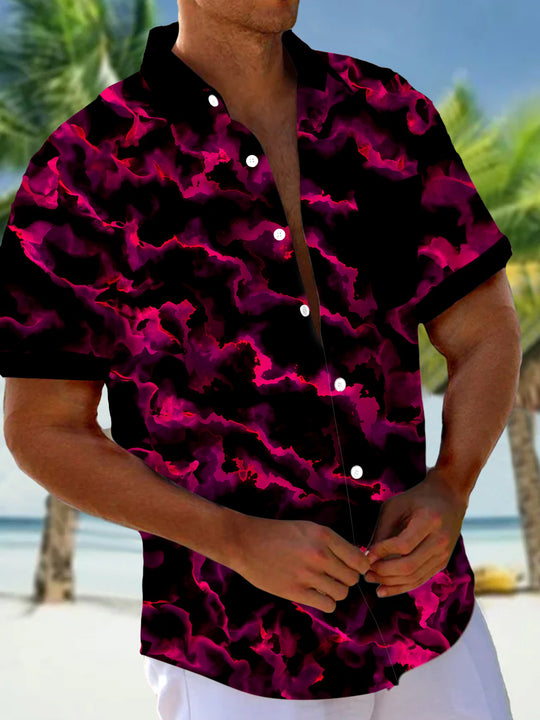 men's abstract print shirt front view