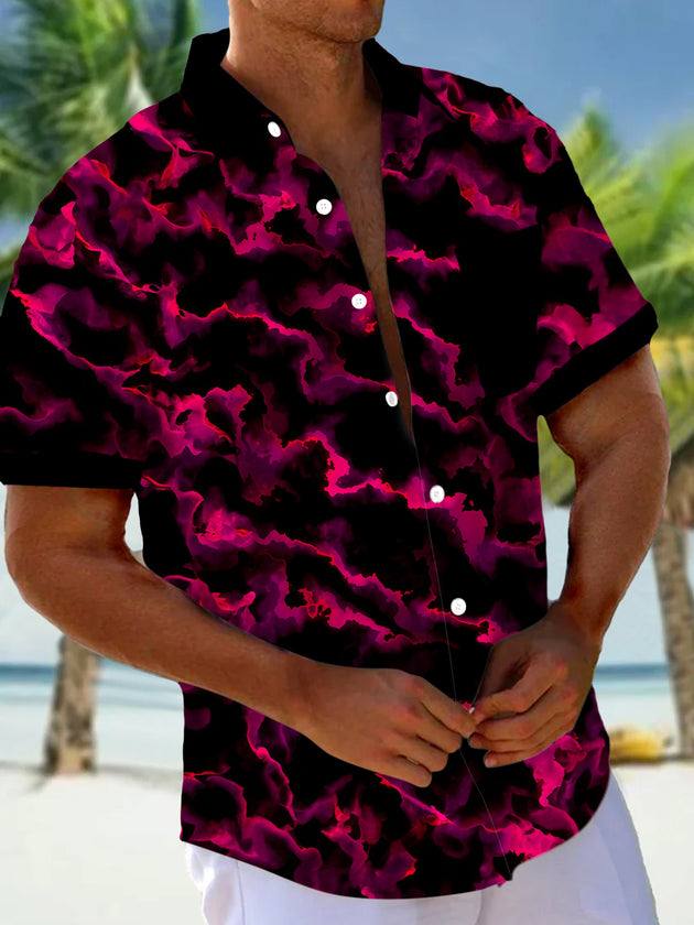 men's abstract print shirt front view