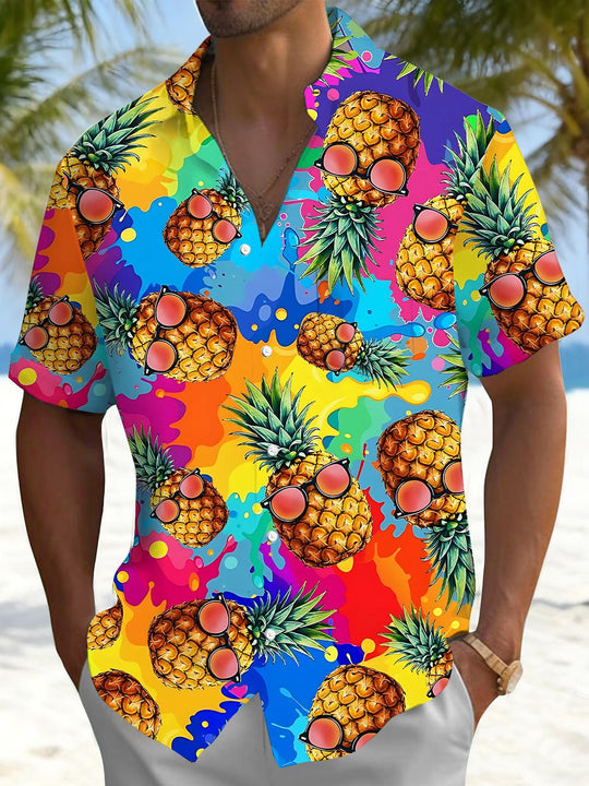 men's Hawaiian shirt front view tropical beach vacation