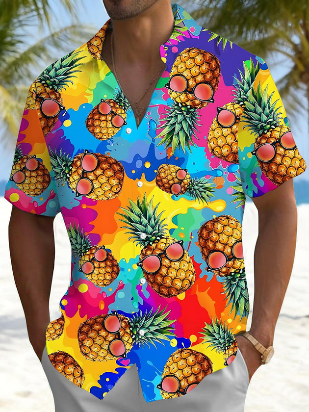 men's Hawaiian shirt front view tropical beach vacation