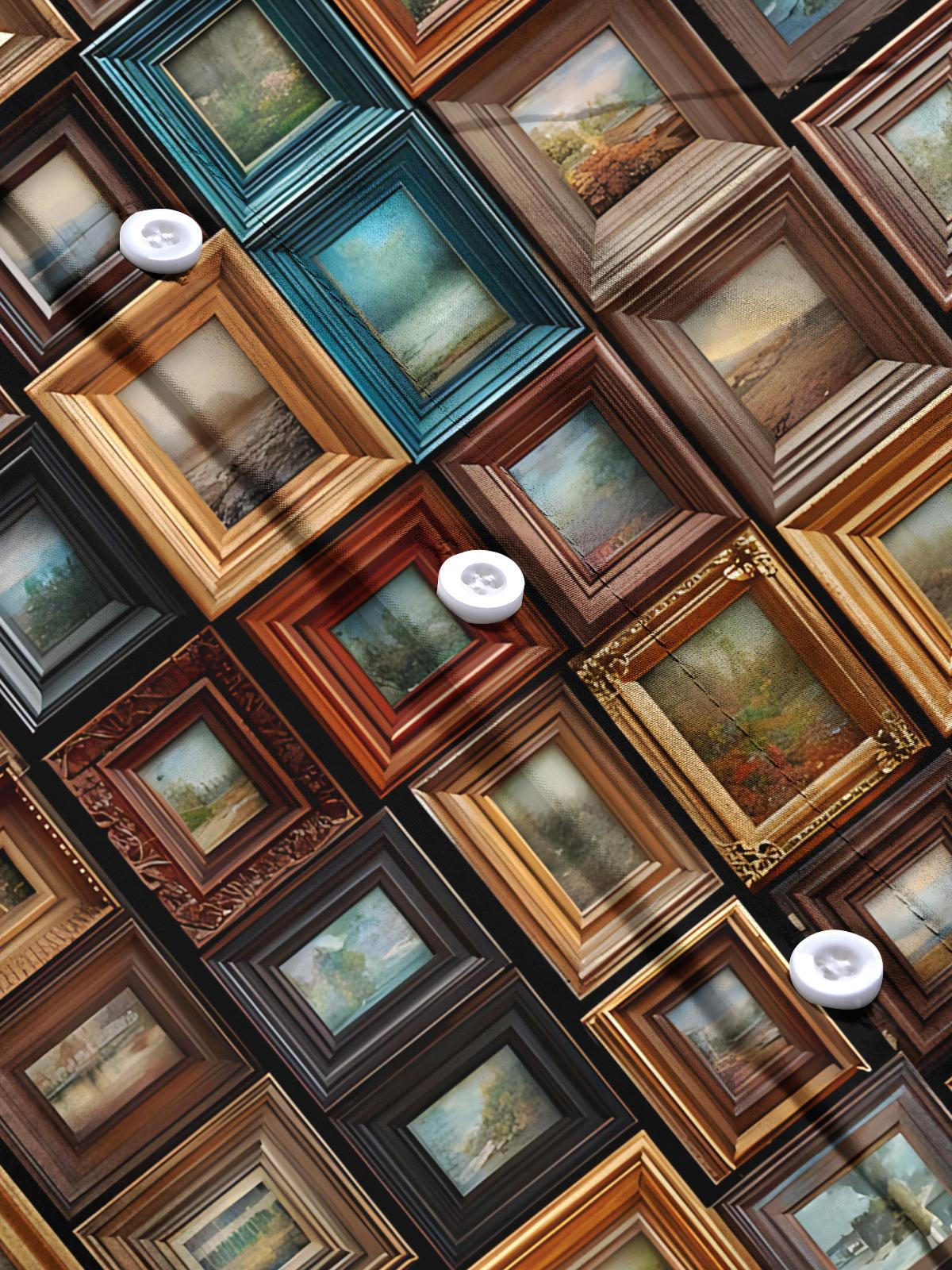 Vintage Album Print Men's Pocket Short Sleeve Shirts