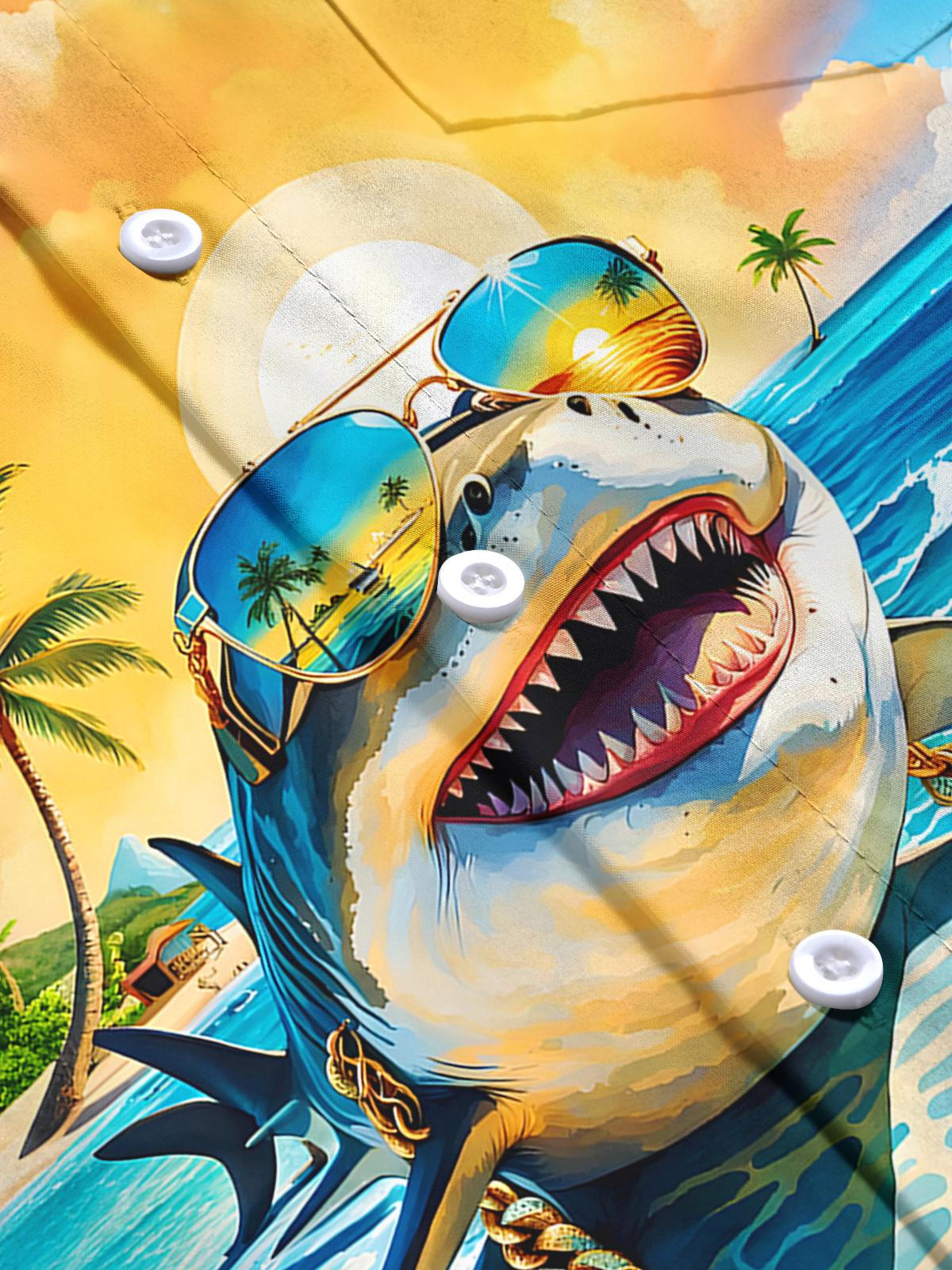 Shark Men's Pocket Short Sleeve Shirts