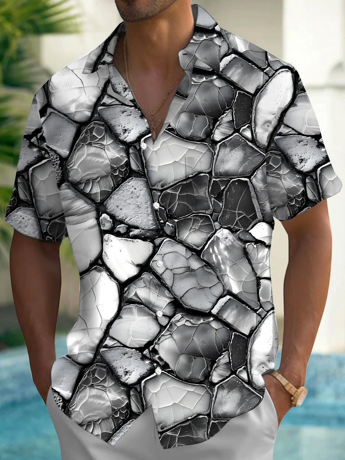 Geometry Men's Pocket Short Sleeve Shirts