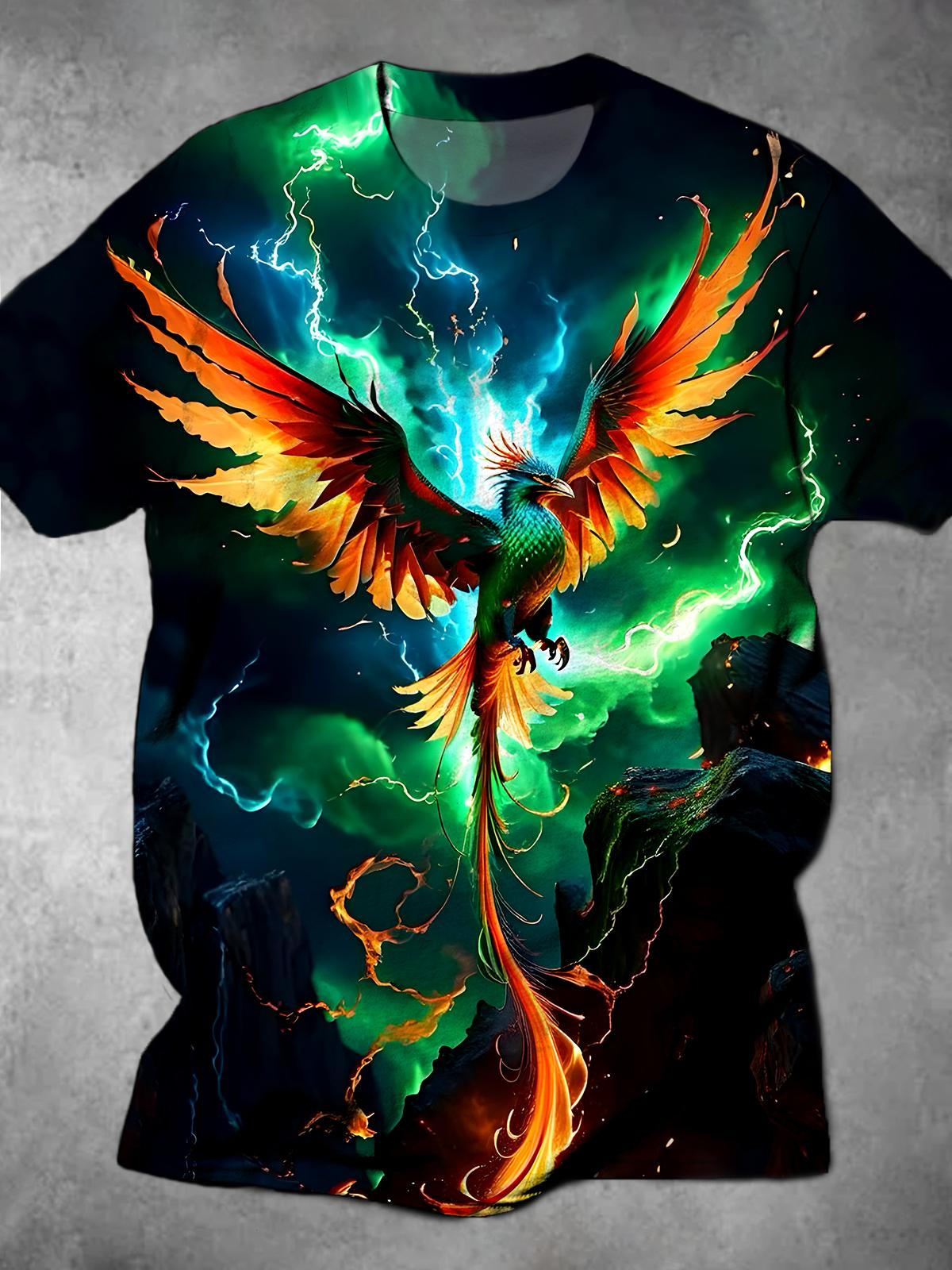 Phoenix Round Neck Short Sleeve Men's T-shirt