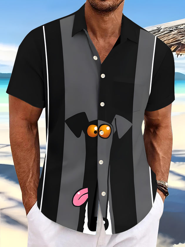 men's short sleeve pocket shirt front view