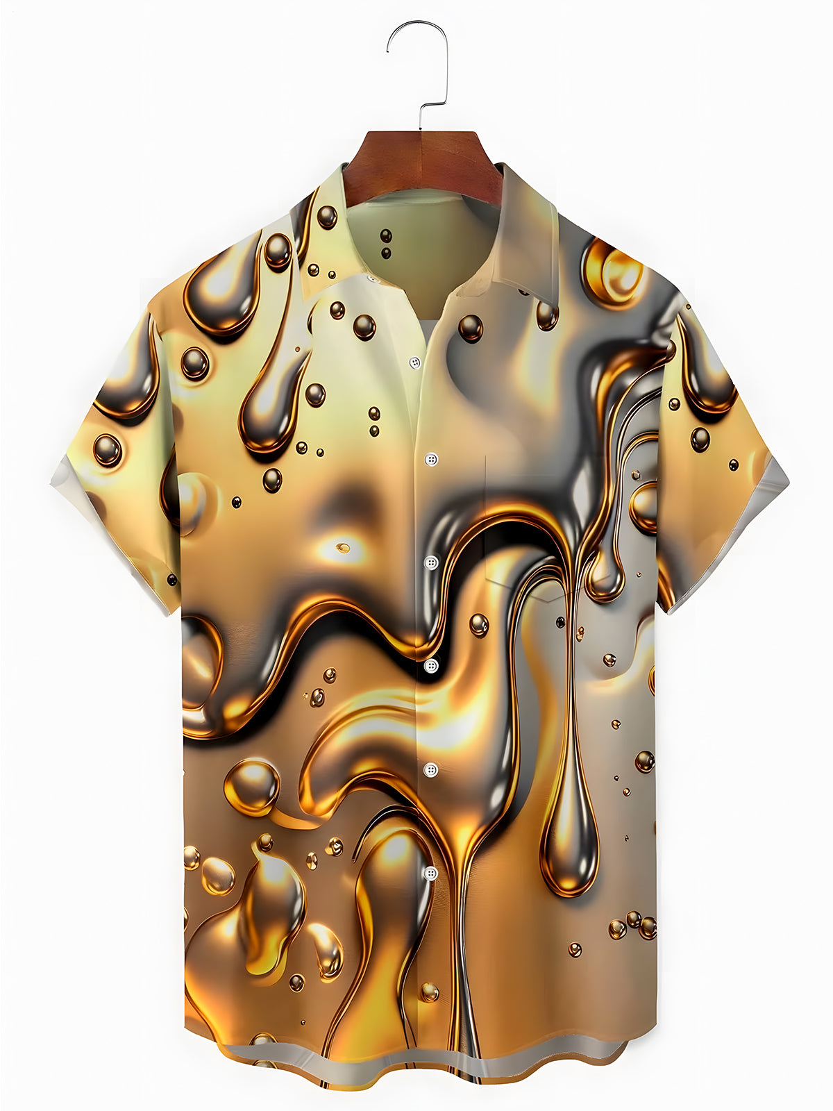 Abstract Water Drop Men's Pocket Short Sleeve Shirts