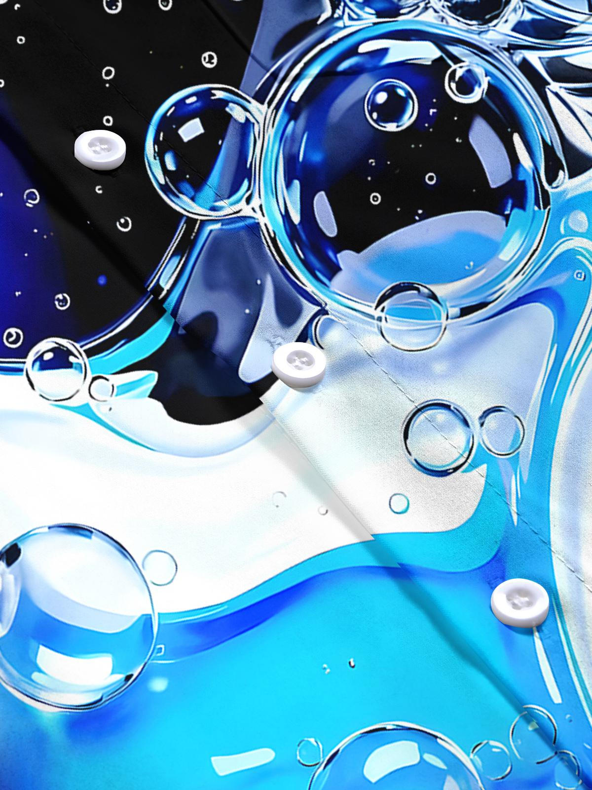 Hawaiian Abstract Water Drop Men's Pocket Short Sleeve Shirts