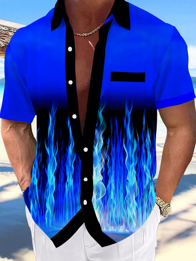 men's abstract print shirt front view