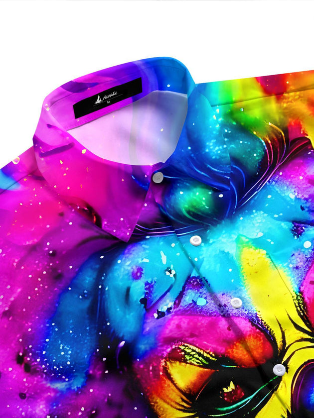men's fluorescent pattern shirt side view