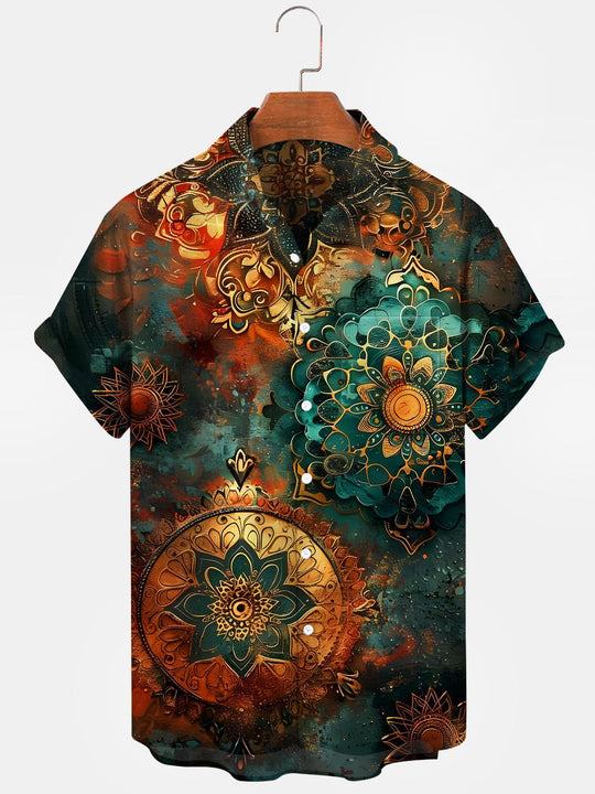 men's floral shirt front view