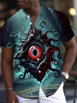 men's eye graphic print shirt front view