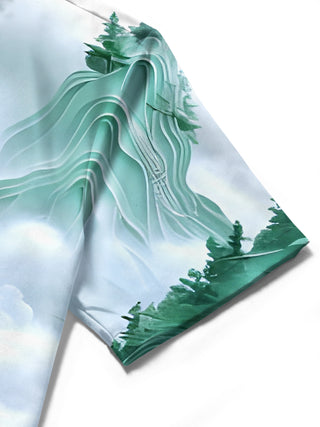men's printed shirt close-up short sleeve