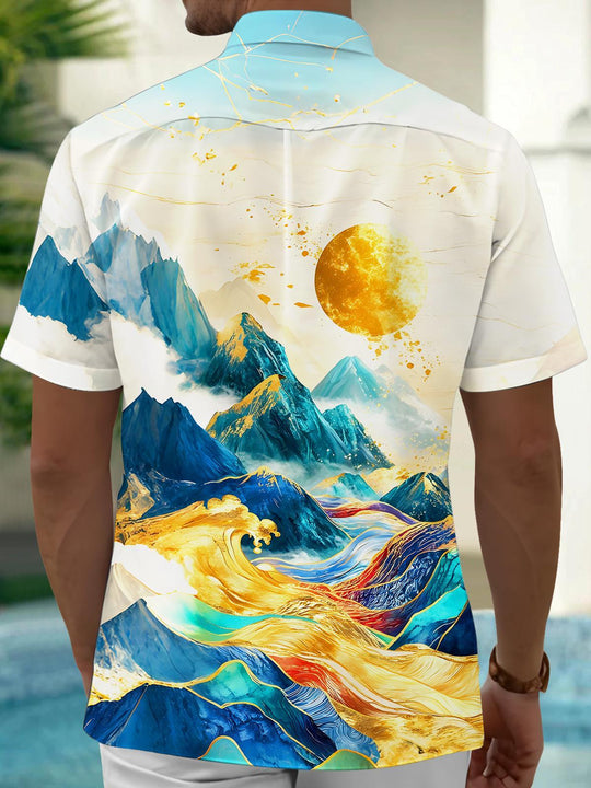 men's artistic design shirt back view