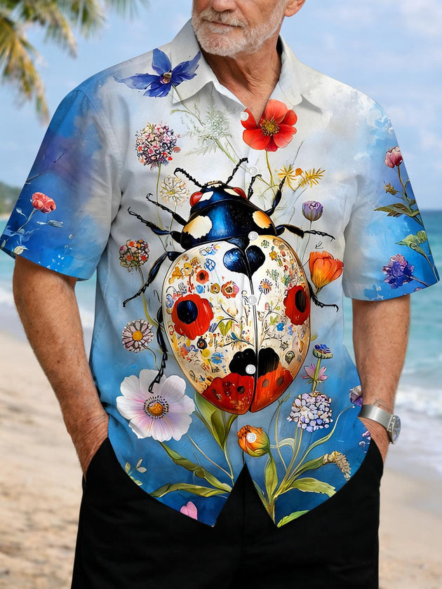 men's floral shirt front view